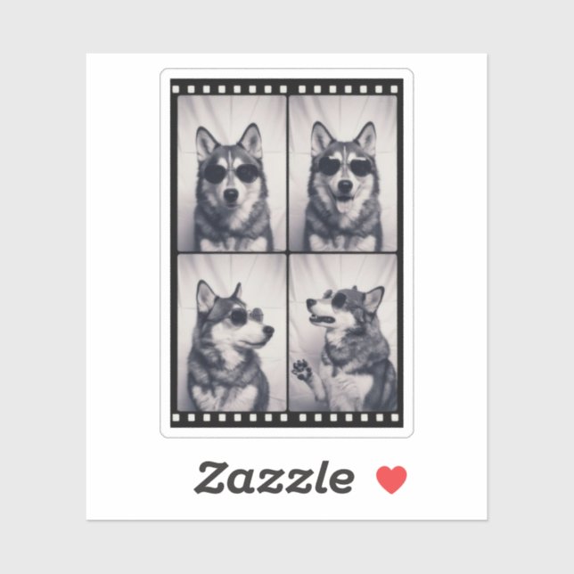 Sticker Husky Dog Portrait (Feuille)