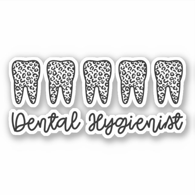 Sticker Hygiéniste dentaire | RDH Dentist Léopard dents ca (Devant)