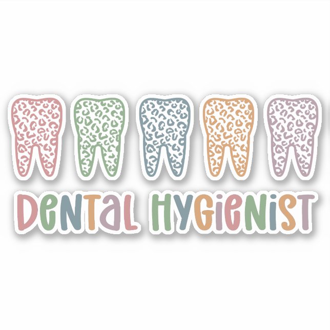 Sticker Hygiéniste dentaire | RDH Dentist Léopards cadeaux (Devant)