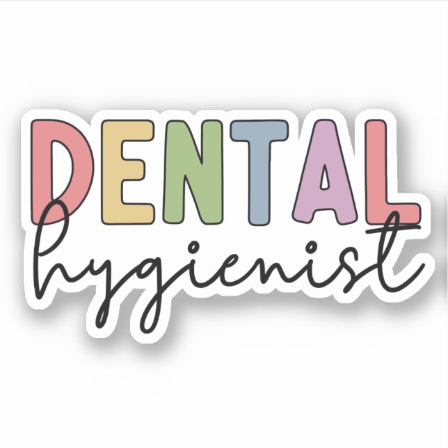 Sticker Hygiéniste dentaire RDH enregistré Dental (Devant)