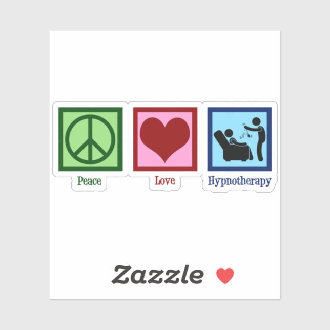 Sticker Hypnothérapeute Peace Love Hypnothérapie (Feuille)