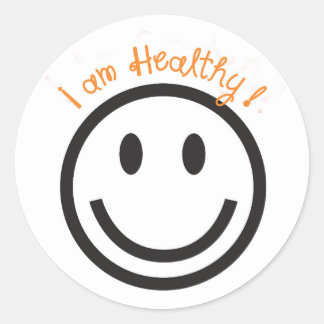 Sticker-I am Healthy Classic Round Sticker