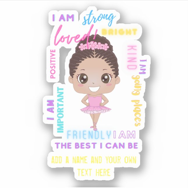 Sticker I AM - Positive Girl Affirmations Ballerina Sticke (Devant)