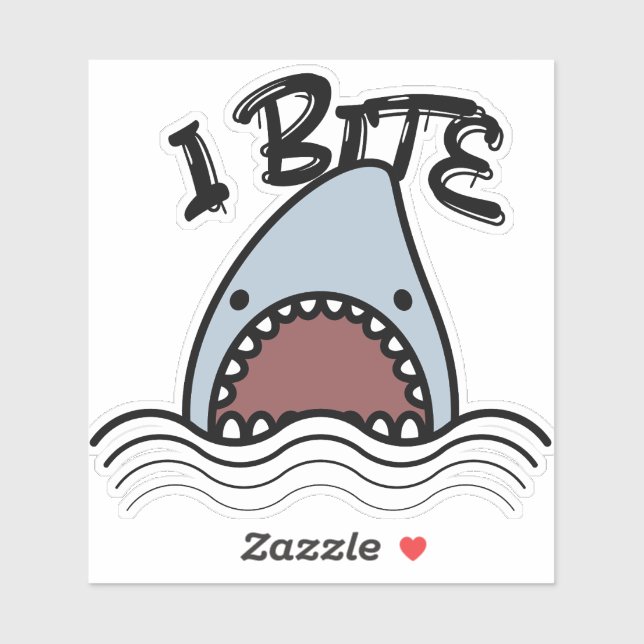 Sticker I Bite Shark (Feuille)