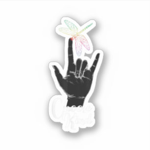 Sticker I Choose Kindness Dragonfly Deaf Asl Kids
