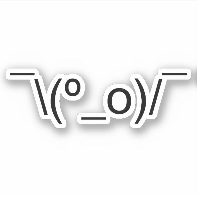 Sticker I Dunno LOL\\(º_o)/° Emoticon Japonais Kaomoji (Devant)