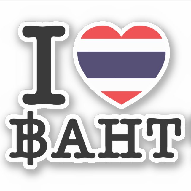 Sticker I Heart (Amour) Baht (Devant)