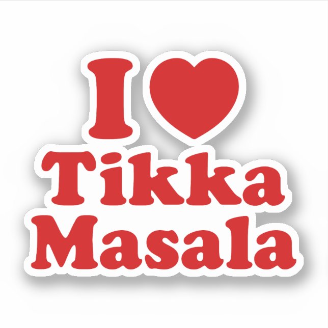 Sticker I Heart (Amour) Tikka Masala (Devant)