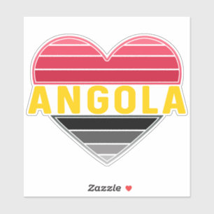 Sticker I Heart Angola, couleurs du drapeau angolais