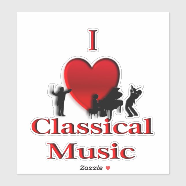 Sticker I Heart Classical Music (Feuille)