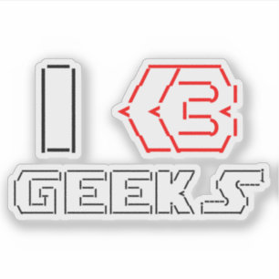 Sticker I Heart Geeks ASCII ART