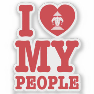 Sticker I Heart (Love) Erawan My Lao People