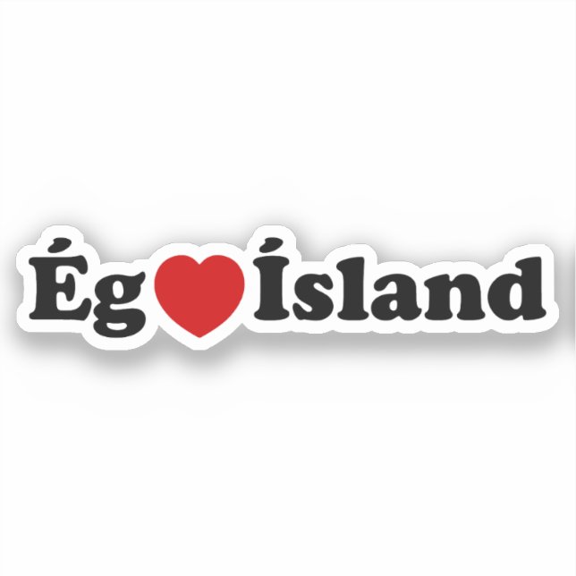 Sticker I Heart (Love) Islande [Ég Elska Ísland] Islandais (Recto)