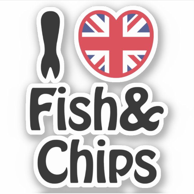 Sticker I Heart [Love] Poisson & Chips (Devant)