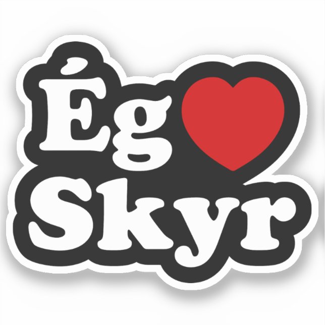 Sticker I Heart (Love) Skyr [Ég Elska Skyr] Islandais (Recto)