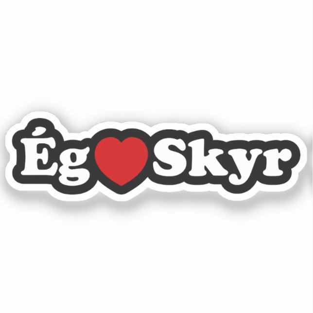Sticker I Heart (Love) Skyr [Ég Elska Skyr] Islandais (Recto)