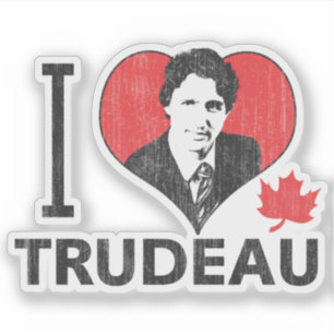 Sticker I Heart Trudeau Contour Cut