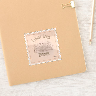 Sticker I Just Love Books style timbre belle