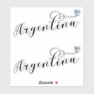 Sticker I Love Argentina, Argentine Flag Heart