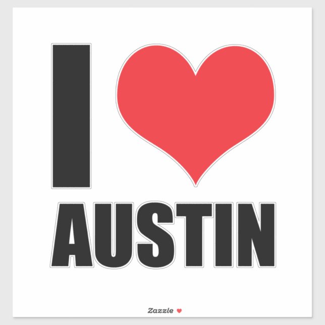 Sticker I Love Austin (Feuille)