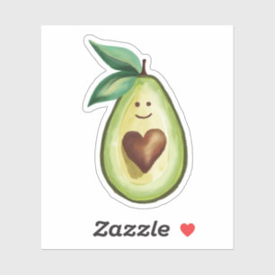 Sticker I Love Avocados Cute Avocado Heart Character