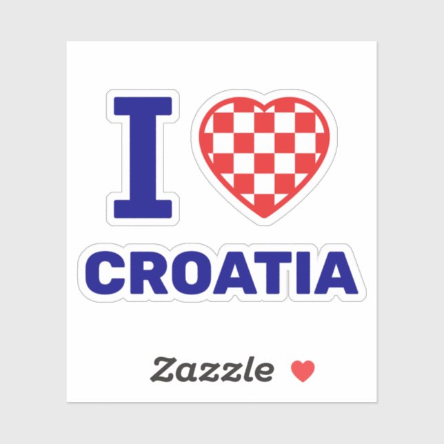 Sticker I love croatia (Feuille)