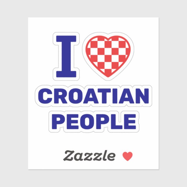 Sticker I Love Croatian People (Feuille)