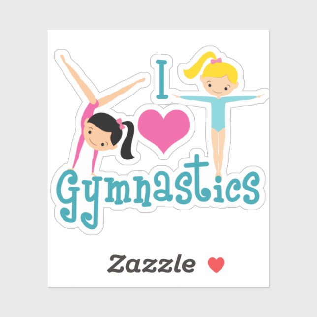 Sticker I Love Gymnastique (Feuille)