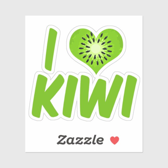 Sticker I Love Kiwi Fruit (Feuille)