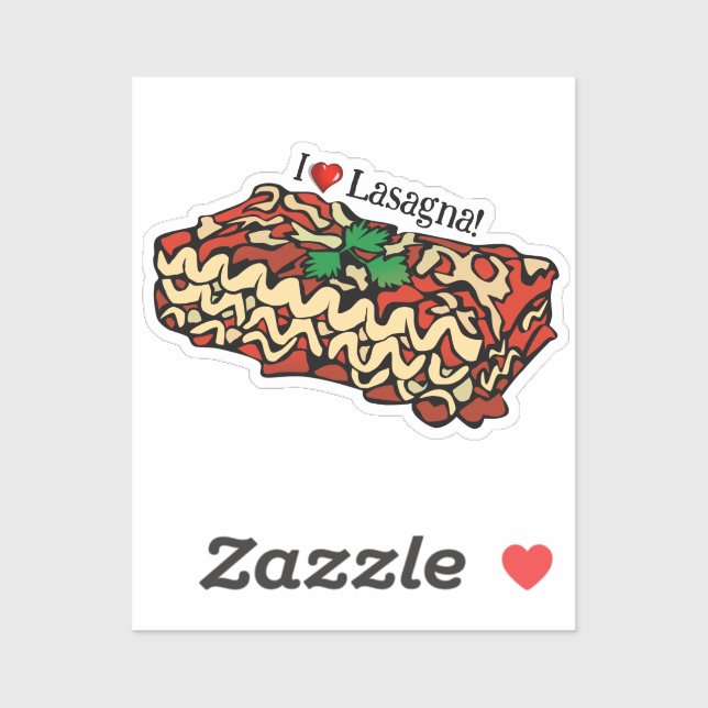 Sticker I Love Lasagna (Feuille)