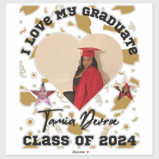Sticker I Love My Graduate 2024 Heart