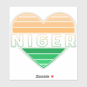 Sticker I Love Niger, Coeur Nigérien