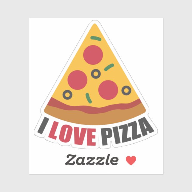 STICKER I LOVE PIZZA (Feuille)