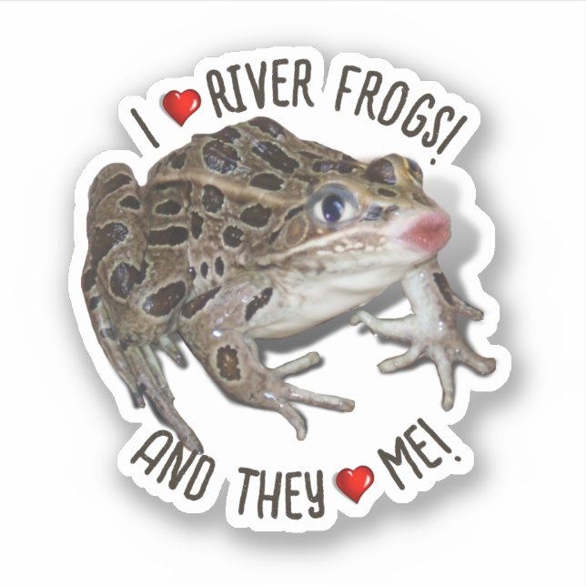 Sticker I Love River Frogs (Devant)