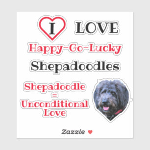 Sticker I Love Shepadoodles Doodle Dog