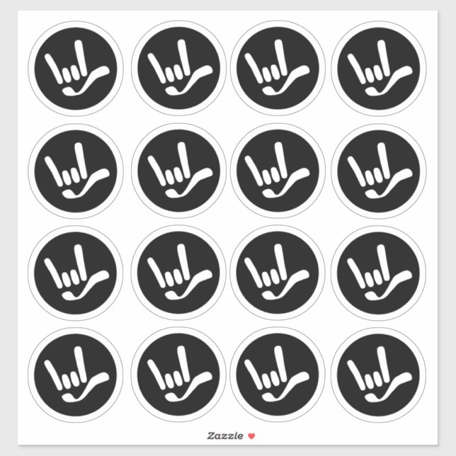 Sticker "I Love You" ILY in ASL (Feuille)