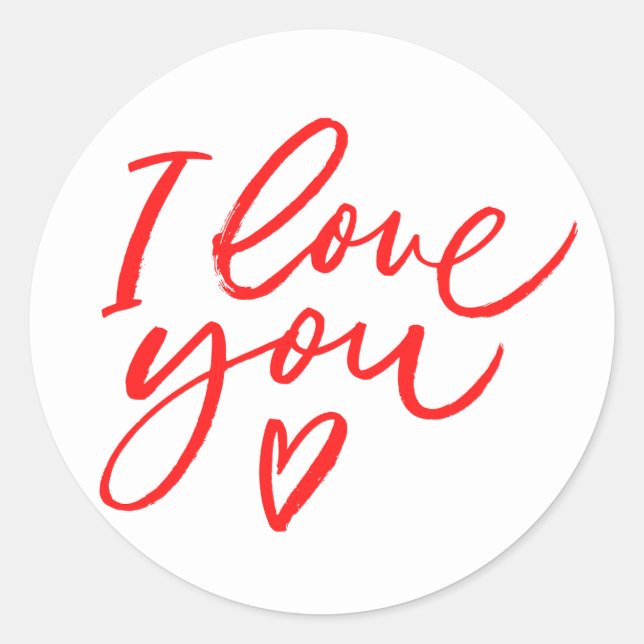 Sticker I love you in red (Front)