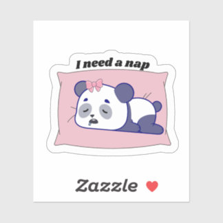 Sticker “I Need a Nap” Funny Kawaii Design