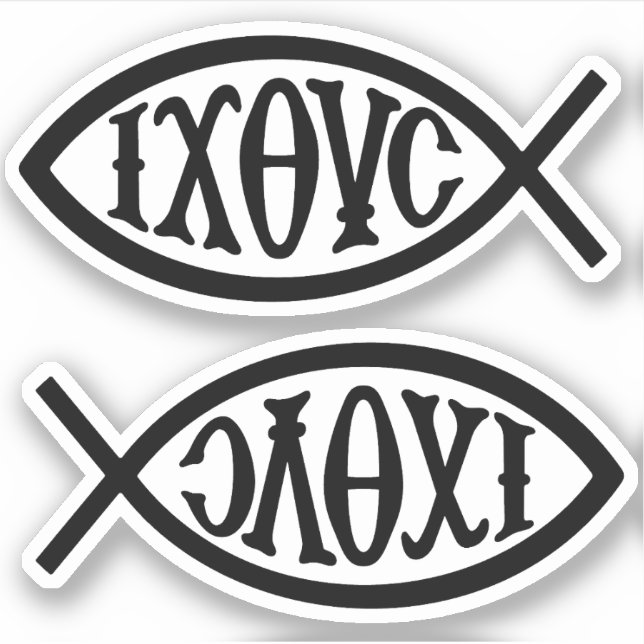 Sticker Ichthys Christian Symbol (Devant)