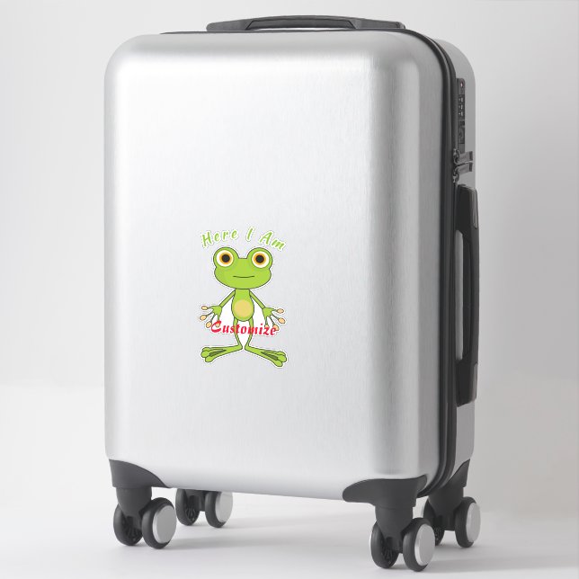 Sticker Ici, je suis mignonne grenouille Thunder_Cove (Sur valise)