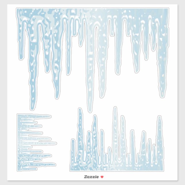 Sticker Icicule glace d'hiver (Feuille)