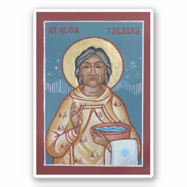 Sticker Icône de St. Olga de l'Autocollant d'Alaska (Devant)