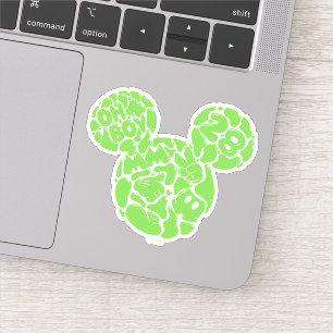 Sticker Icône Liquide Mickey Mouse Vert