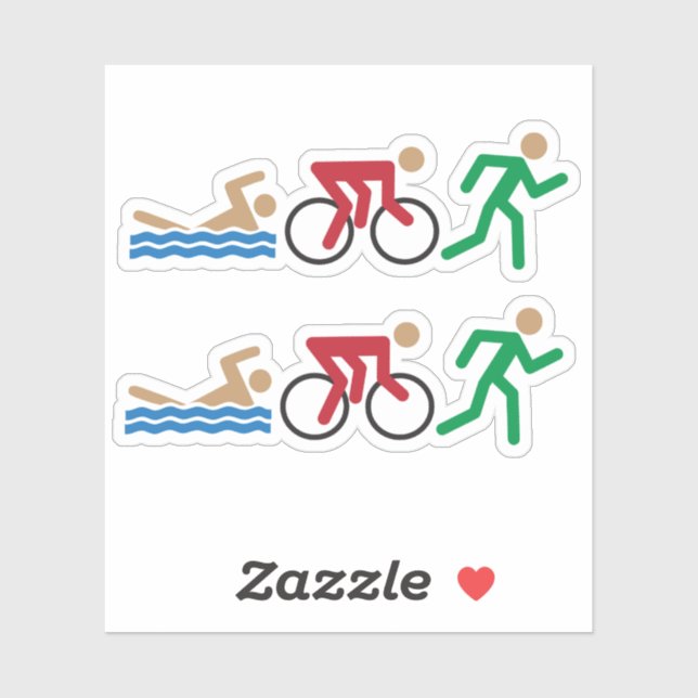 Sticker Icônes du logo du triathlon en couleur (Feuille)