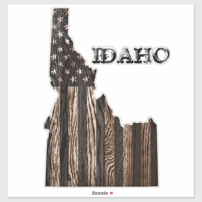STICKER IDAHO PATRIOT BURNT BOIS NOIR (Feuille)