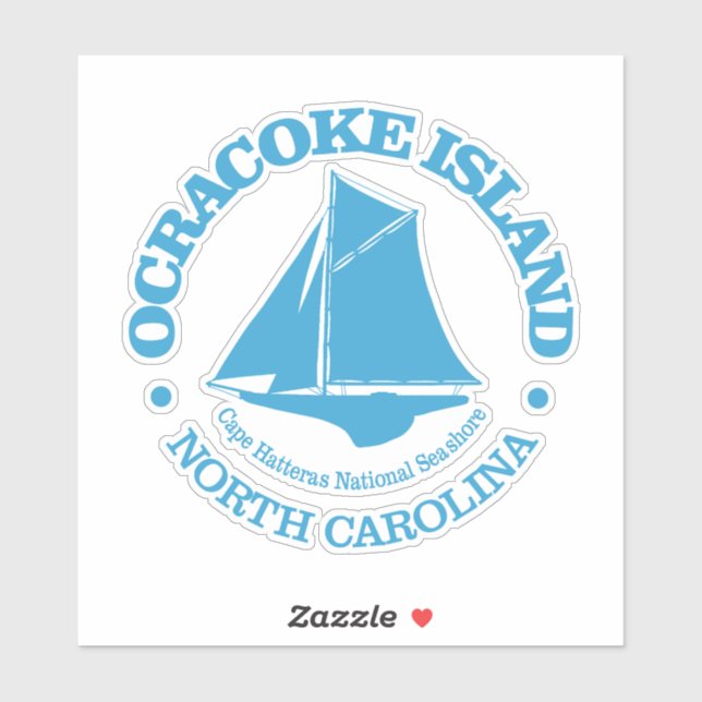 Sticker Île Ocracoke (sloop) (Feuille)