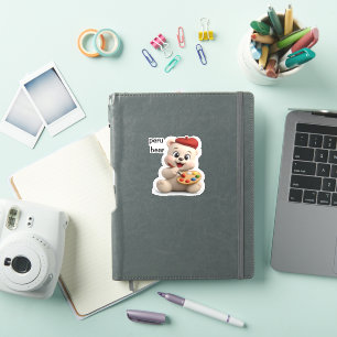 Sticker Île tropicale de dessin animé minimaliste dans l'o