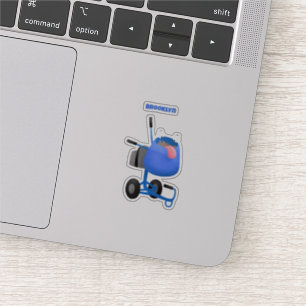 Sticker Illustration amusante du mélangeur de ciment bleu