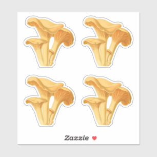 Sticker Illustration botanique Vintage du champignon Chant
