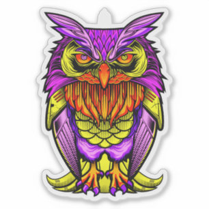 Sticker Illustration Creative Owl